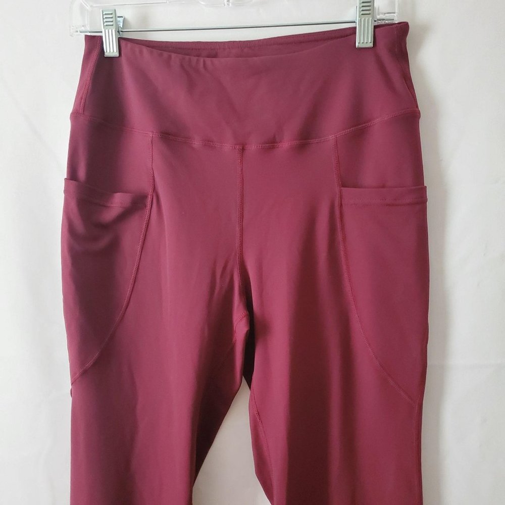 Set Of 2 MOCOLY & Chin Fun Women's Bootleg Leggings Burgundy/Gray Medium NWT - Picture 16 of 16
